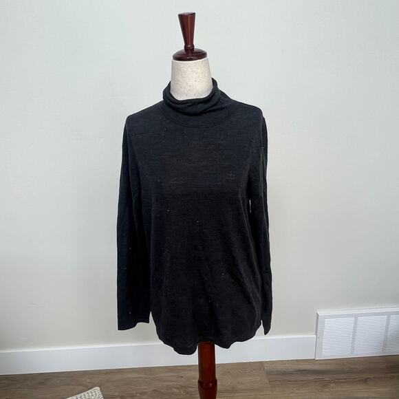 EILEEN FISHER Women's Fine Merino Turtleneck Top in Regenerative Wool Size M - Picture 4 of 11